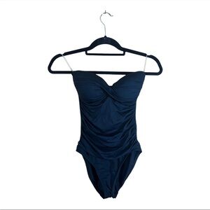 La Blanca Black strapless bandeau one piece swimsuit Size 4